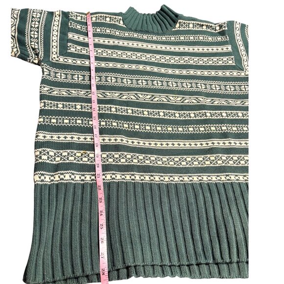 GAP vintage Y2K women's green/ white snowflake mock neck sweater sz L - Picture 9 of 11